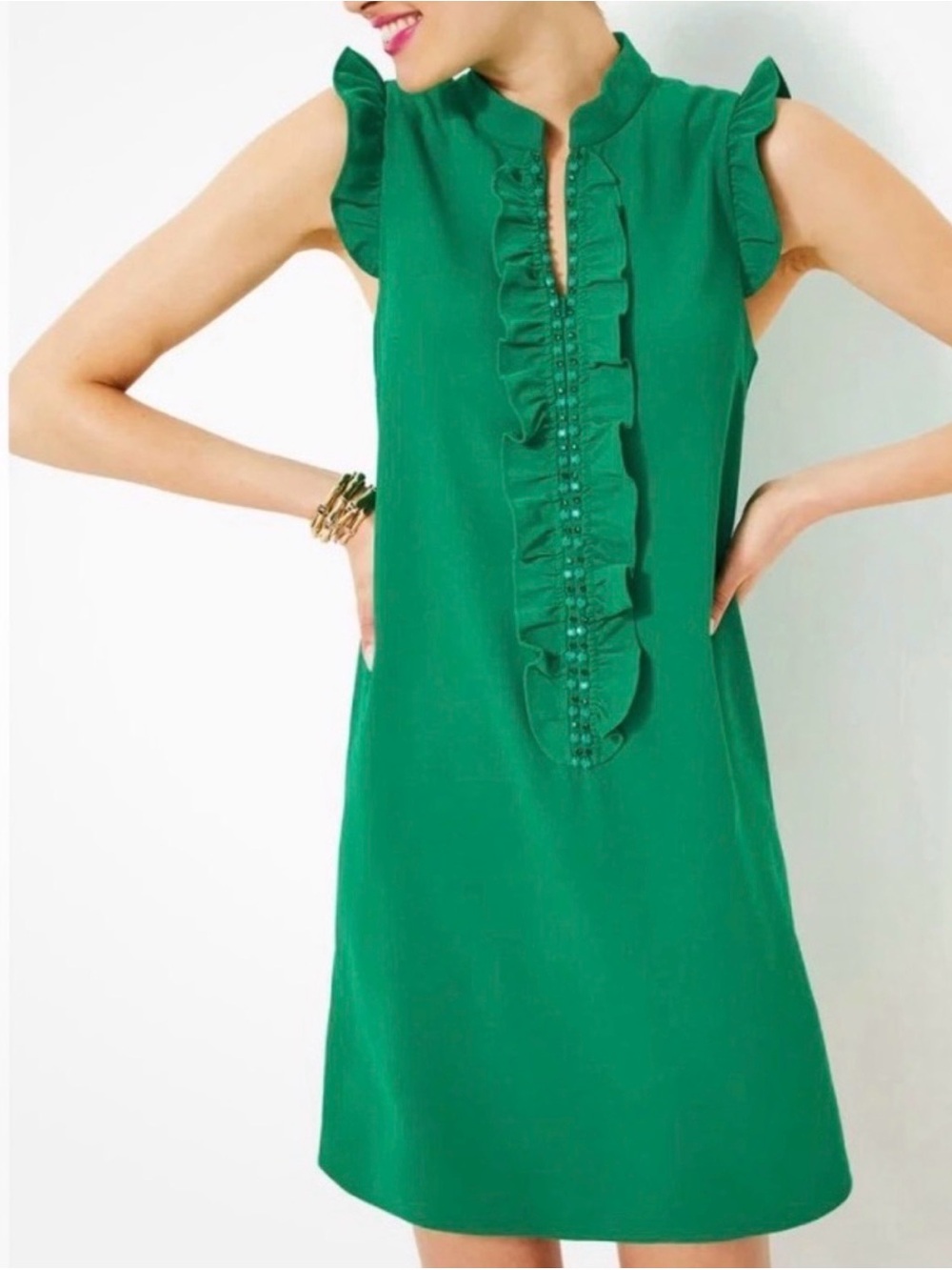 NWOT Lilly Pulitzer Adalee Shift Fiddle Leaf Green Dress- Size 14